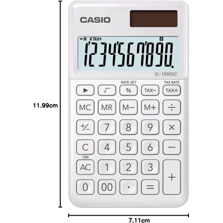Casio SL 1000 SC WE Calculatrice de poche Blanc